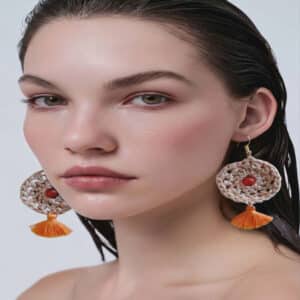 Boucles d'oreilles agates rouges