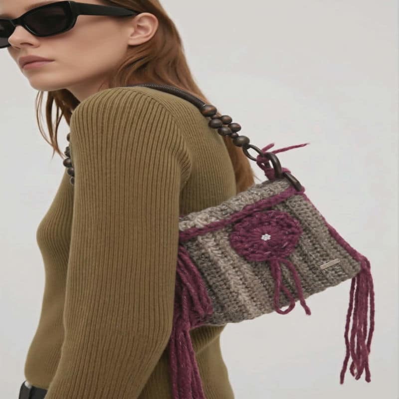 Sac à main perle de bois